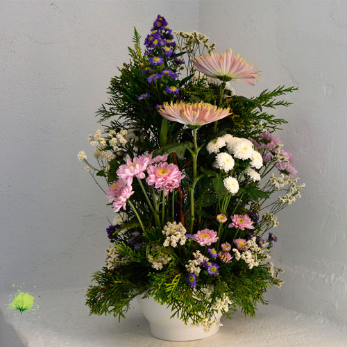 Composición Floral para tumba vertical - Día de Todos los Santos